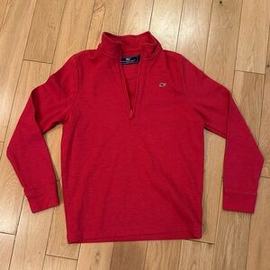 Vineyard Vines Saltwater Quarter Zip Size Medium 12-14 Red Pullover w Logo